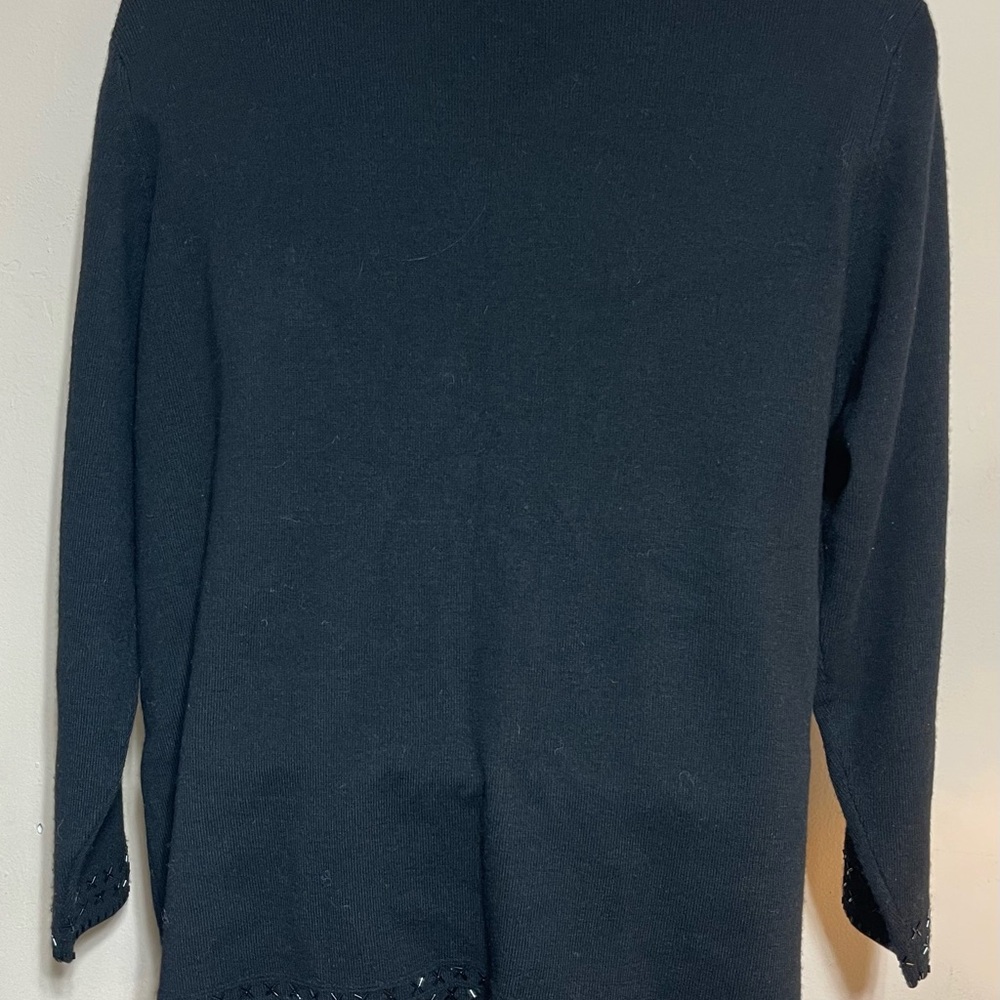 Valerie Stevens Black Cardigan with Embellished Trim - Picture 4 of 8